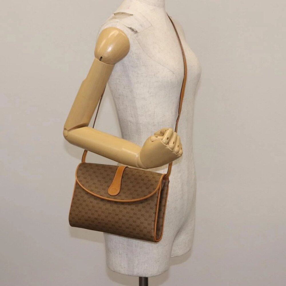 GUCCI Micro GG Supreme Shoulder Bag PVC Beige Gold 004 261 1923 Auth ep10957